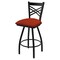 Holland Bar Stool Co 30" Swivel Bar Stool, Black Wrinkle, Graph Poppy Seat X820 - alternate 1